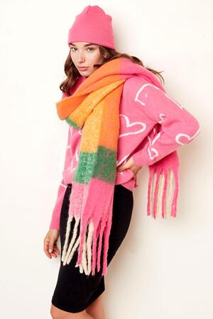 Scarf Winter Time Pink Polyester h5 Immagine3